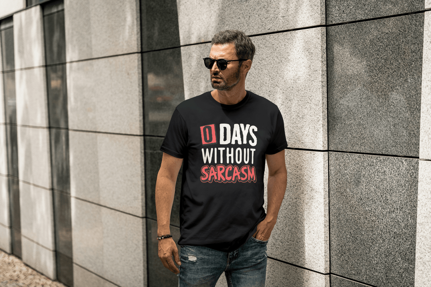 0 Days Without Sarcasm | Funny T-Shirt - Black - T-Shirts Online