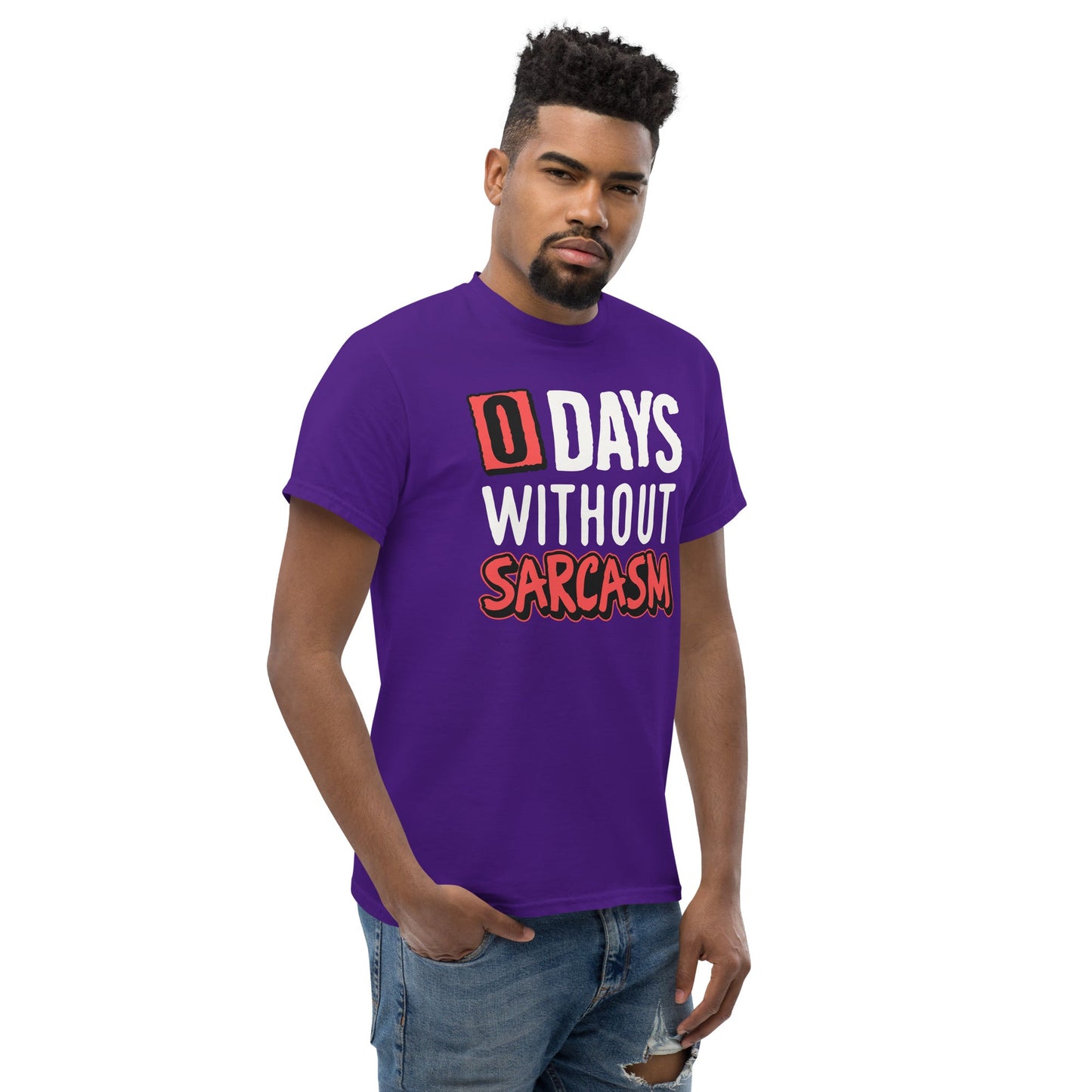 0 Days Without Sarcasm | Funny T-Shirt - Black - T-Shirts Online
