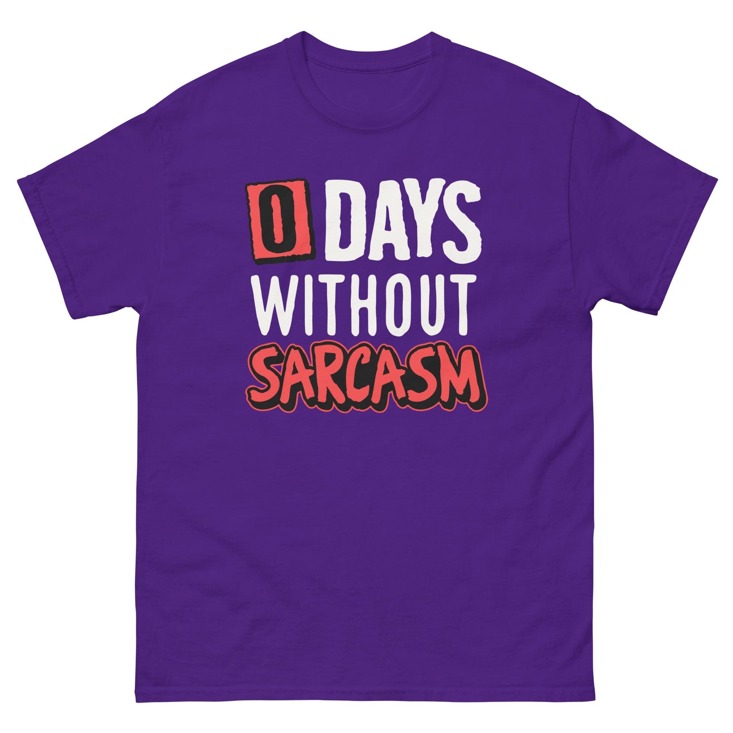 0 Days Without Sarcasm | Funny T-Shirt - Purple - T-Shirts Online