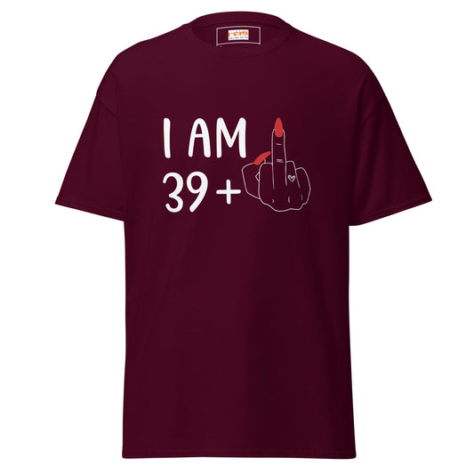 39 + 1 Birthday T-shirt | 40th Birthday Tee - Maroon - T-Shirts Online