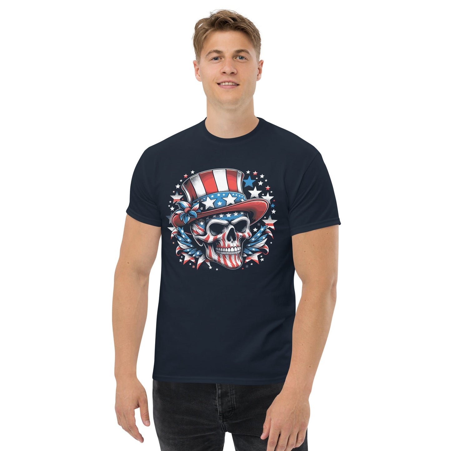 4th July Skull | Skull T-Shirt - Black - T-Shirts Online