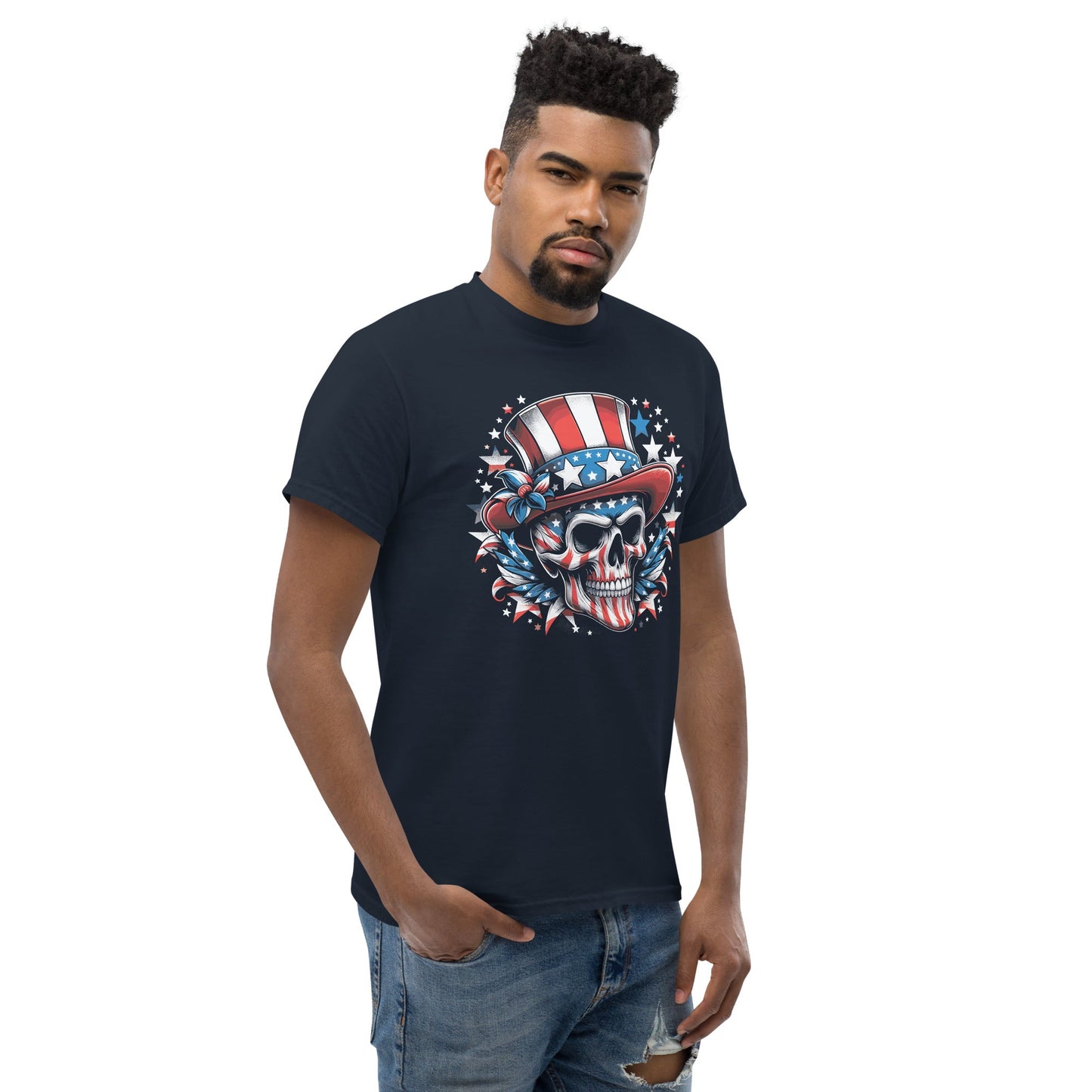 4th July Skull | Skull T-Shirt - Black - T-Shirts Online