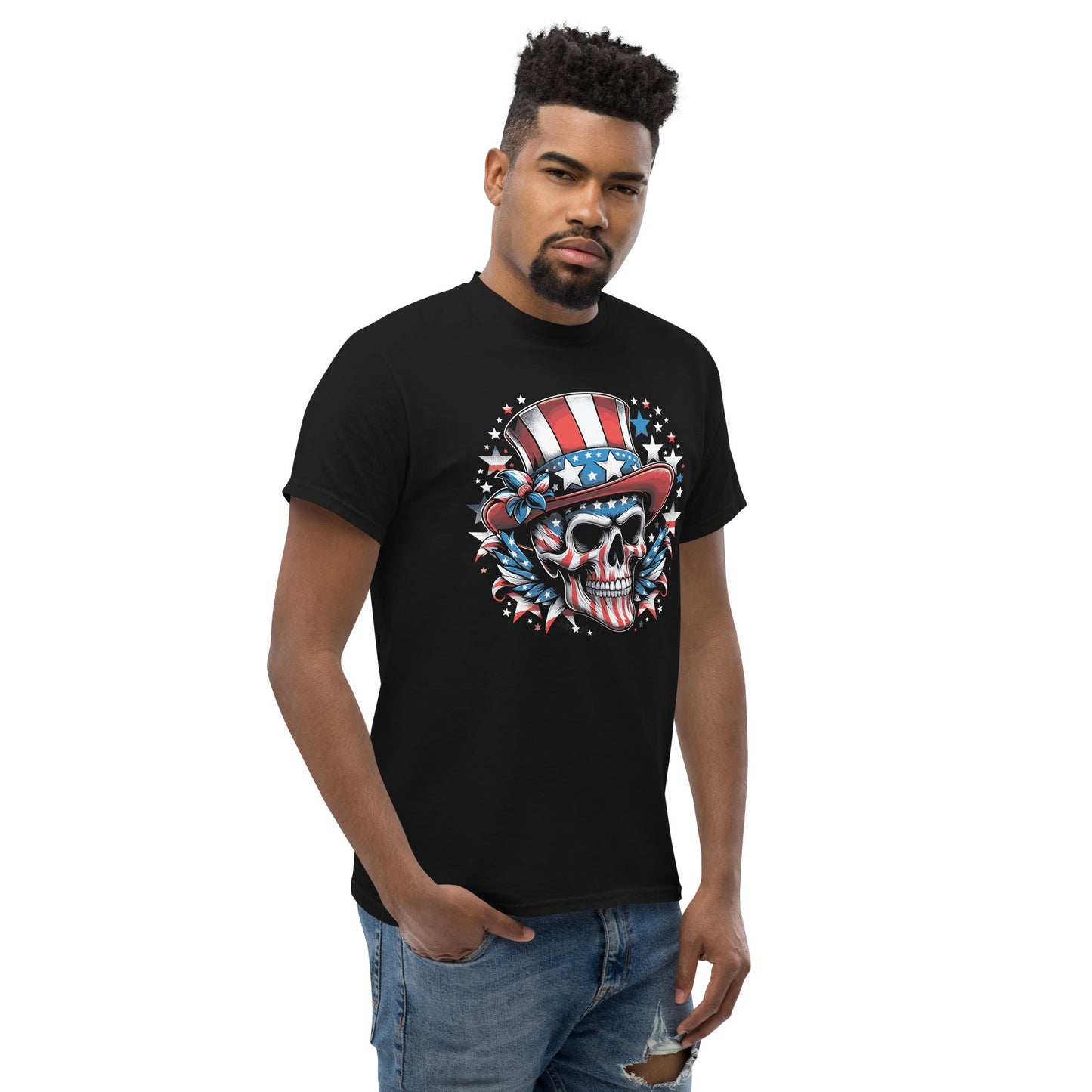 4th July Skull | Skull T-Shirt - Black - T-Shirts Online