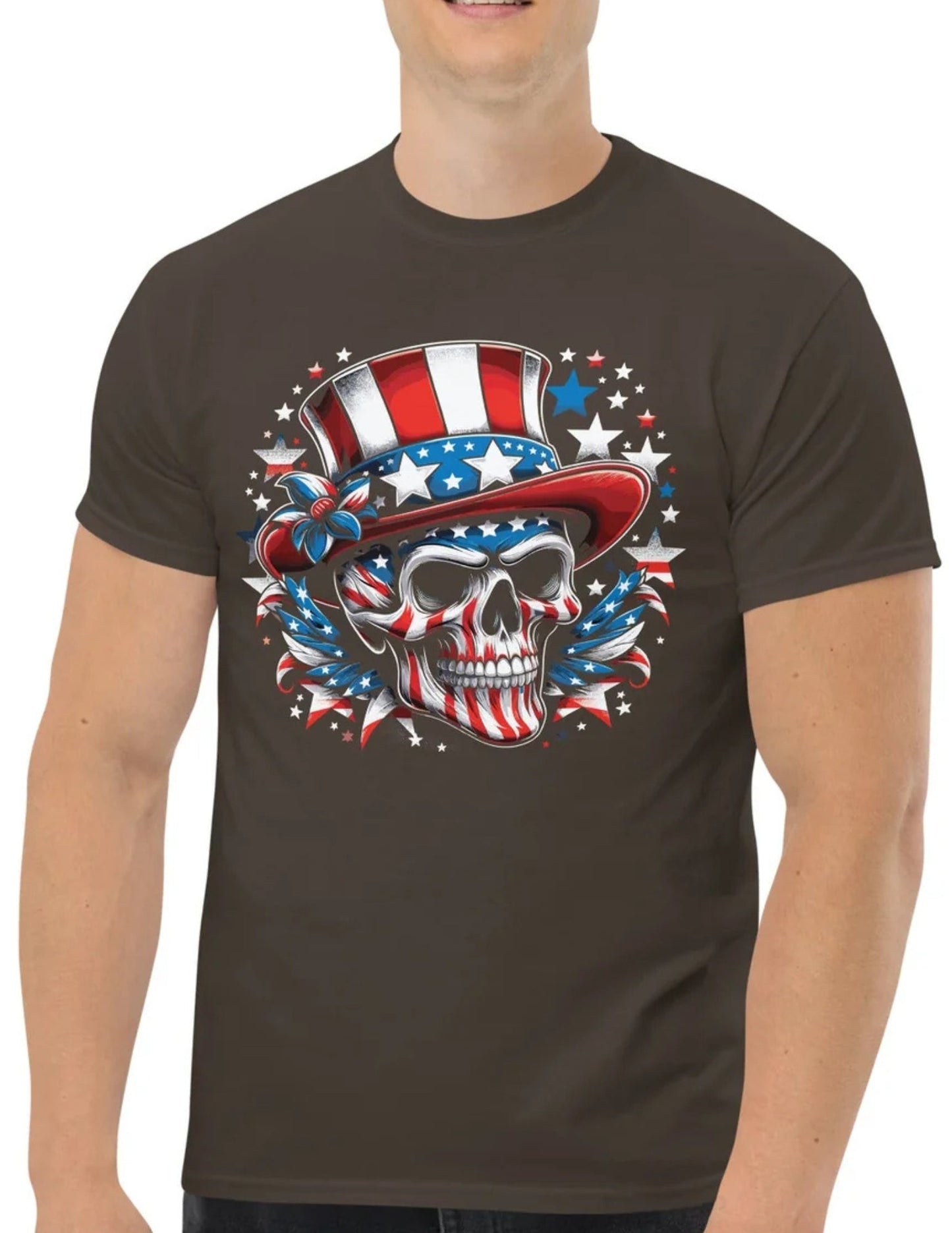 4th July Skull | Skull T-Shirt - Black - T-Shirts Online