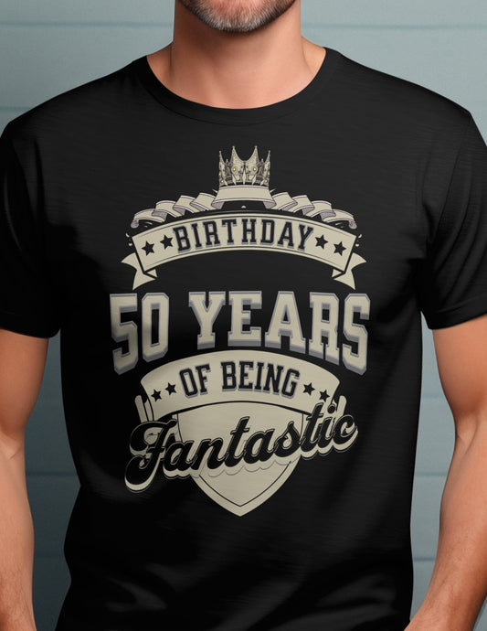 50th Birthday T-Shirt | Happy B Day Tee - Black - T-Shirts Online