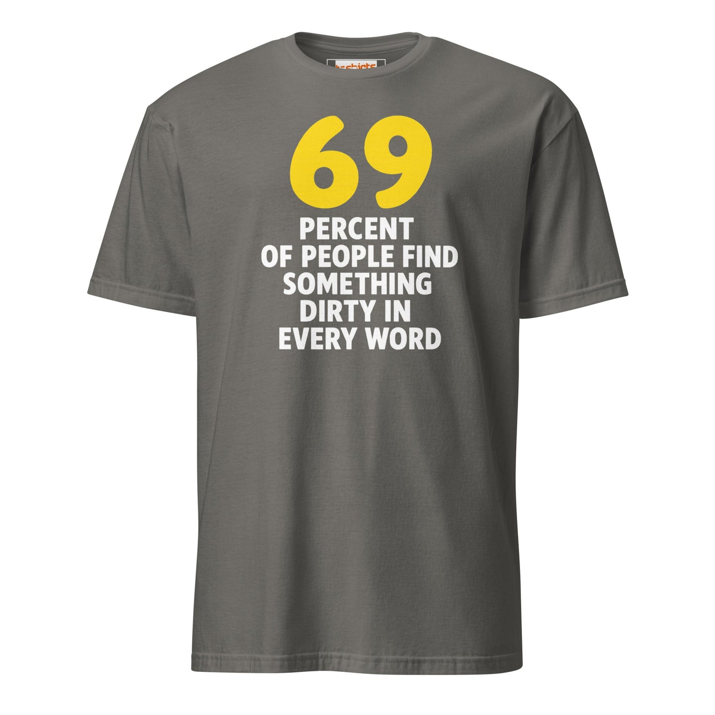 69% of People T-Shirt | Dirty Mind Joke Graphic Tee - Charcoal - T-Shirts Online