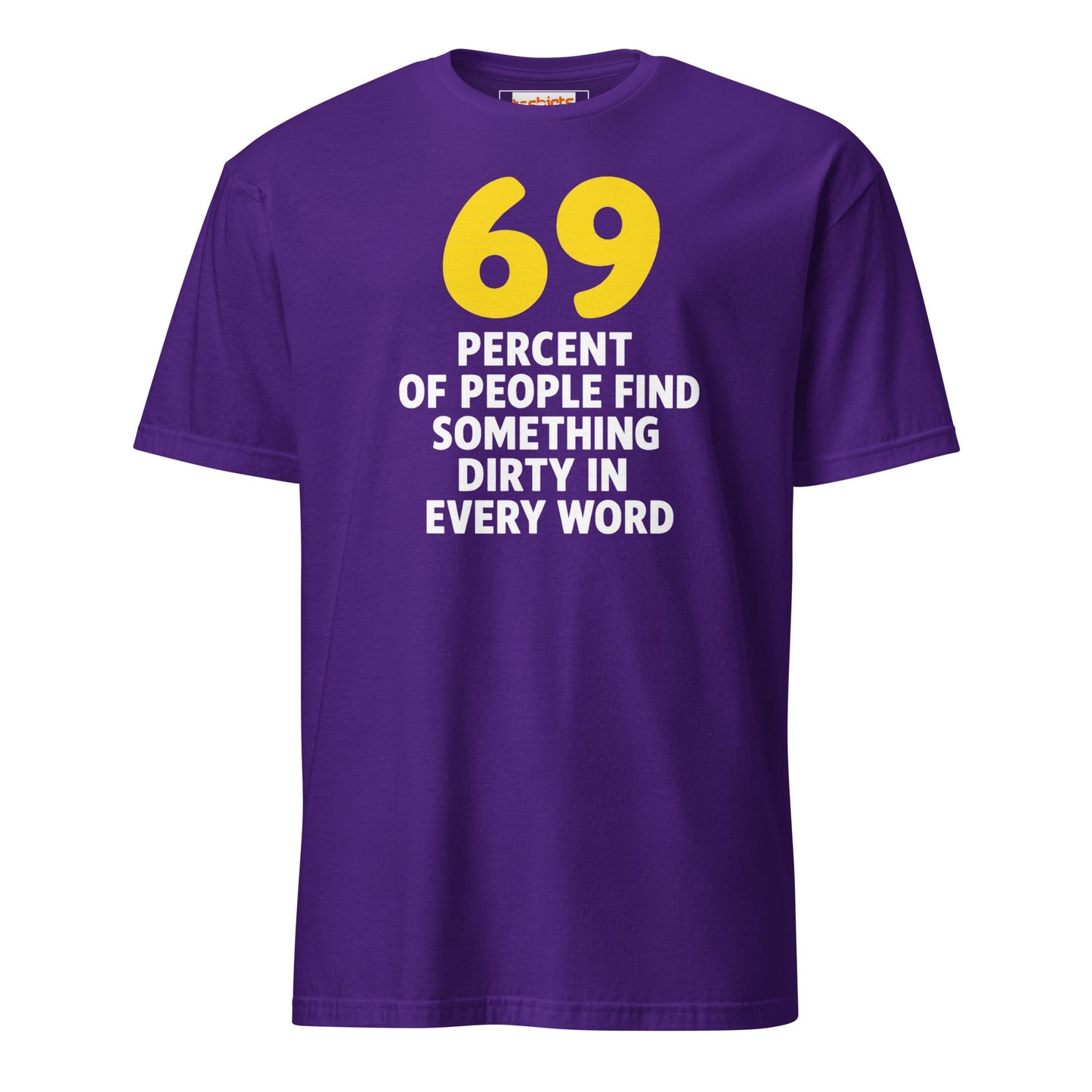 69% of People T-Shirt | Dirty Mind Joke Graphic Tee - Purple - T-Shirts Online