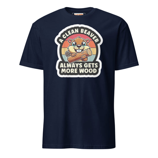 A Clean Beaver T-Shirt | Funny Tee - Navy - T-Shirts Online