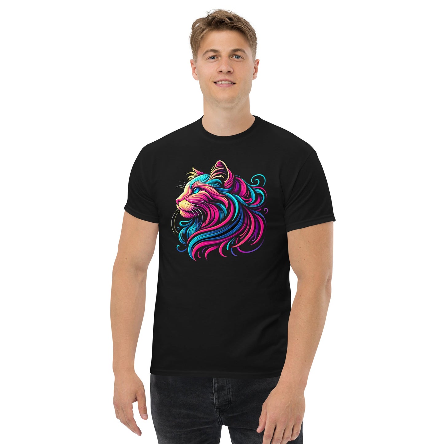 Abstract Cat | Abstract T-Shirt - Black - T-Shirts Online
