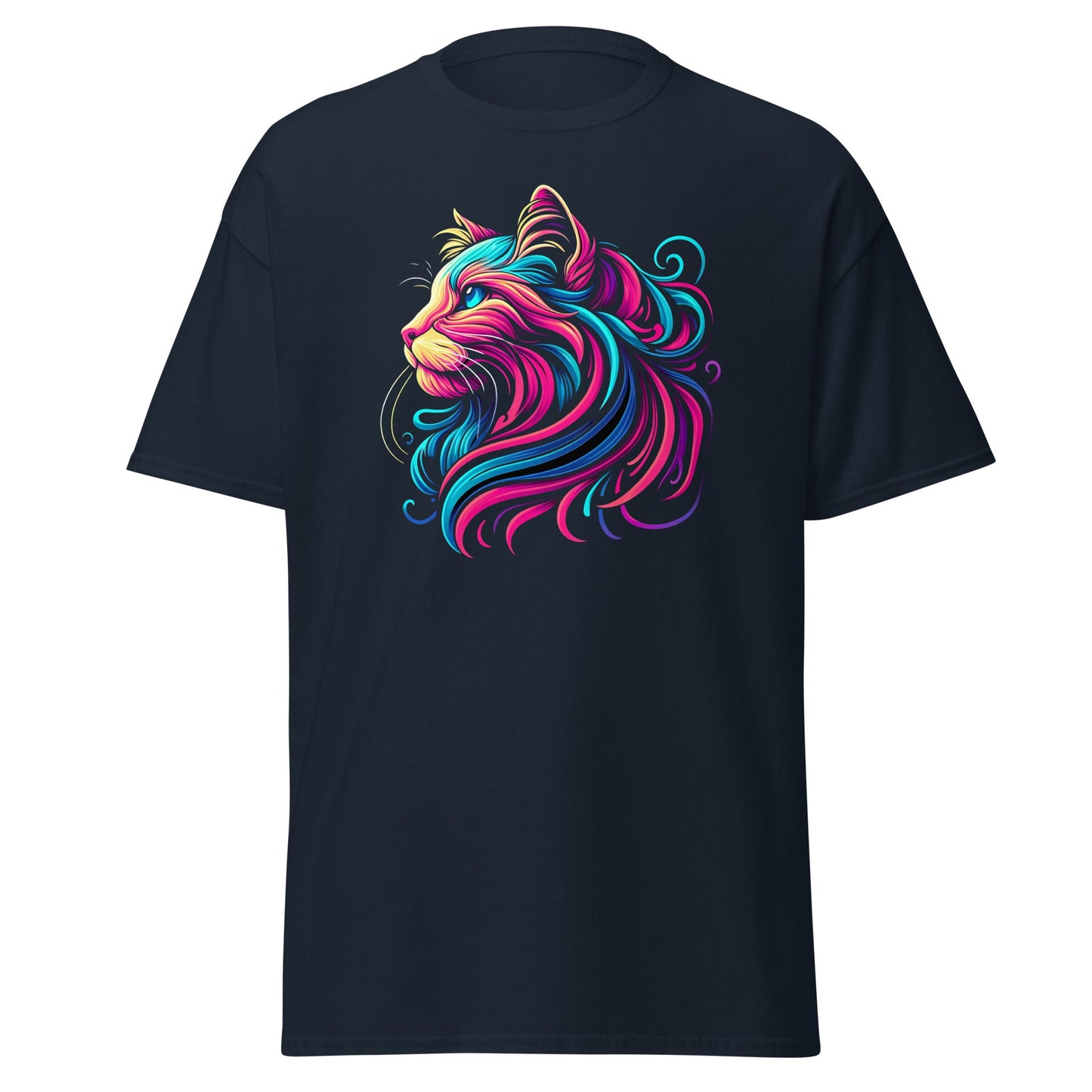 Abstract Cat | Abstract T-Shirt - Navy - T-Shirts Online