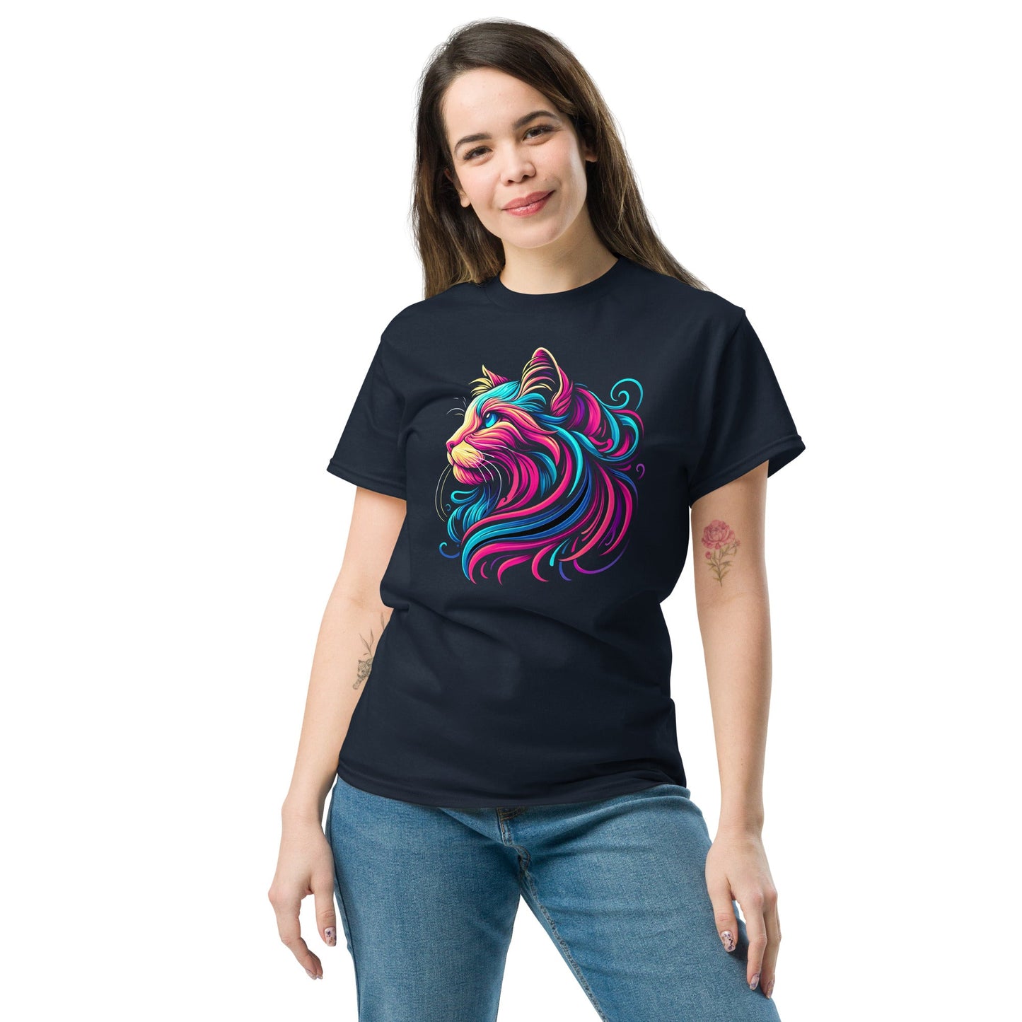 Abstract Cat | Abstract T-Shirt - Black - T-Shirts Online