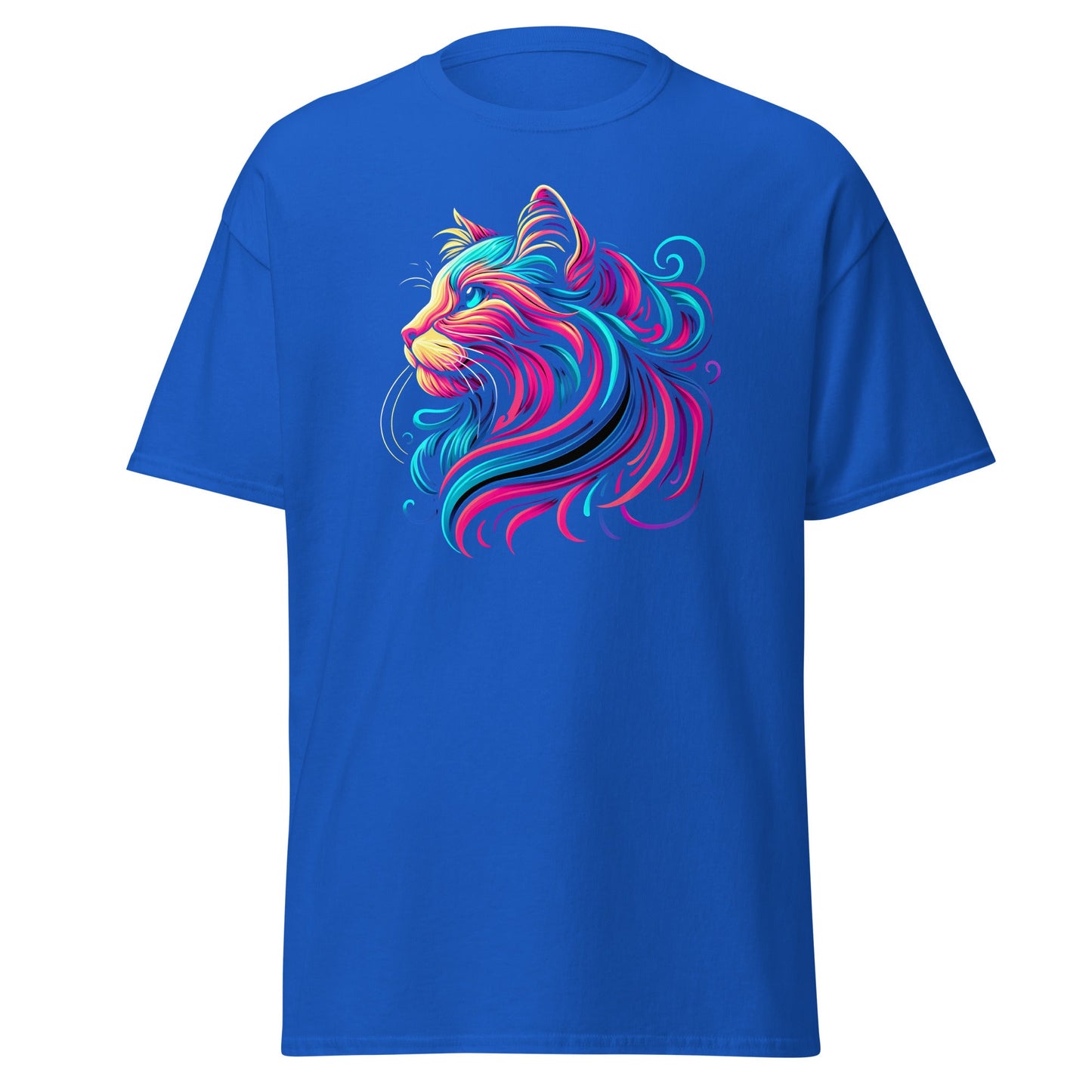 Abstract Cat | Abstract T-Shirt - Royal - T-Shirts Online