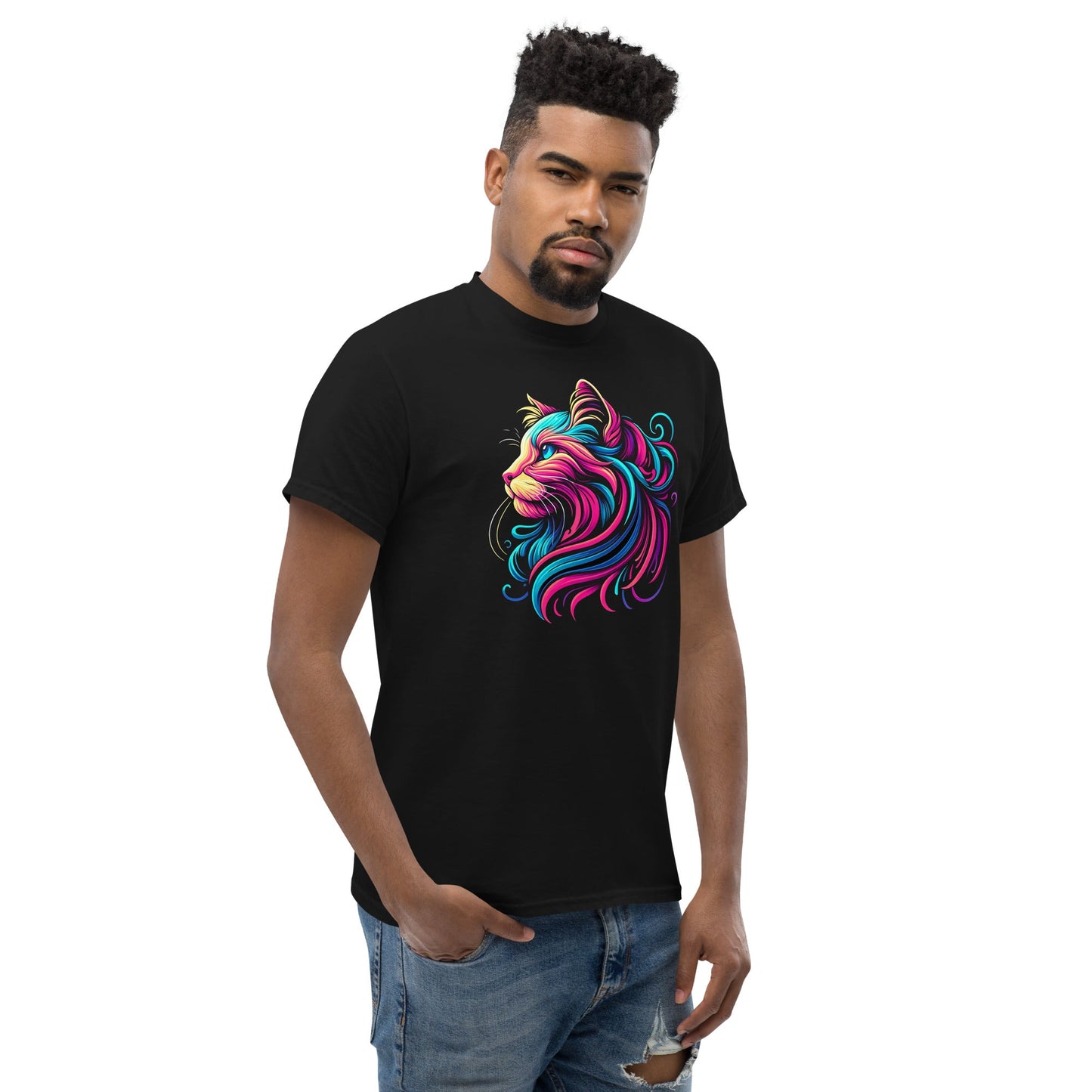Abstract Cat | Abstract T-Shirt - Black - T-Shirts Online