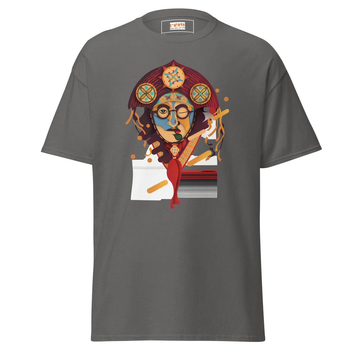 Abstract Face | Unusual T-Shirt - Charcoal - T-Shirts Online