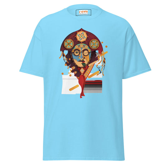 Abstract Face | Unusual T-Shirt - Sky - T-Shirts Online