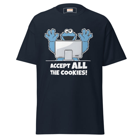 Accept All The Cookies | TV Comedy T-Shirt - Navy - T-Shirts Online