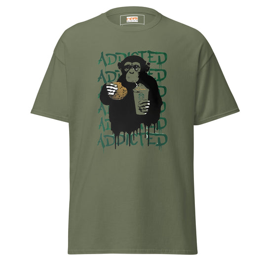 Addicted | Banksy Inspired T-Shirt - Military Green - T-Shirts Online