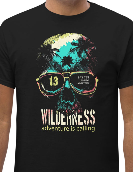 Adventure is Calling | Skull Camping T-Shirt - Black - T-Shirts Online