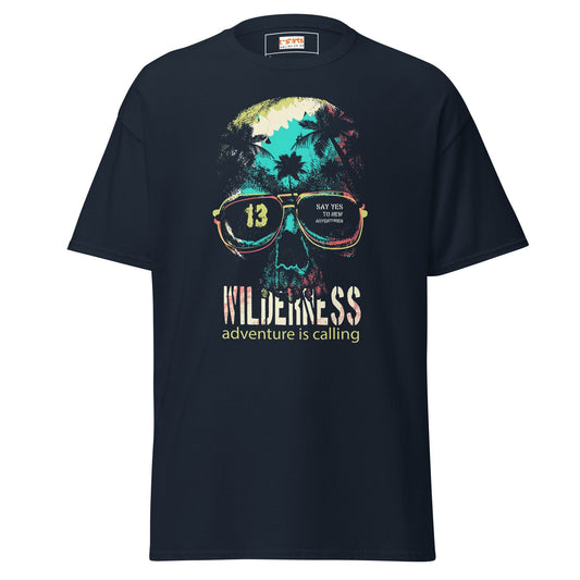 Adventure is Calling | Skull Camping T-Shirt - Navy - T-Shirts Online
