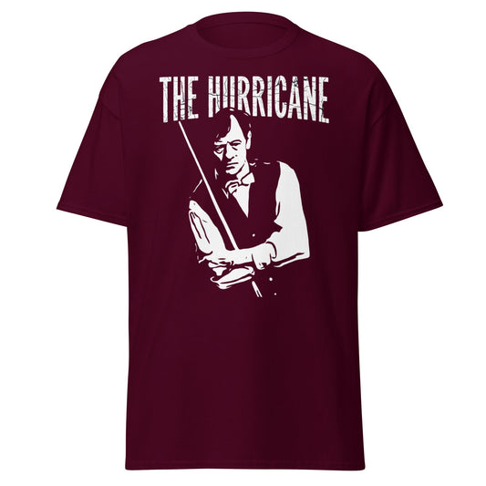 Alex Hurricane Higgins Snooker Legend T-Shirt - Maroon - T-Shirts Online
