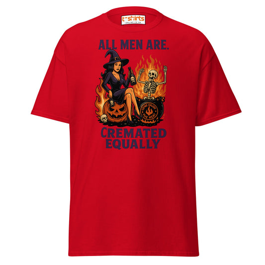 All Men Are Cremated Equally Witch T-Shirt - Red - T-Shirts Online