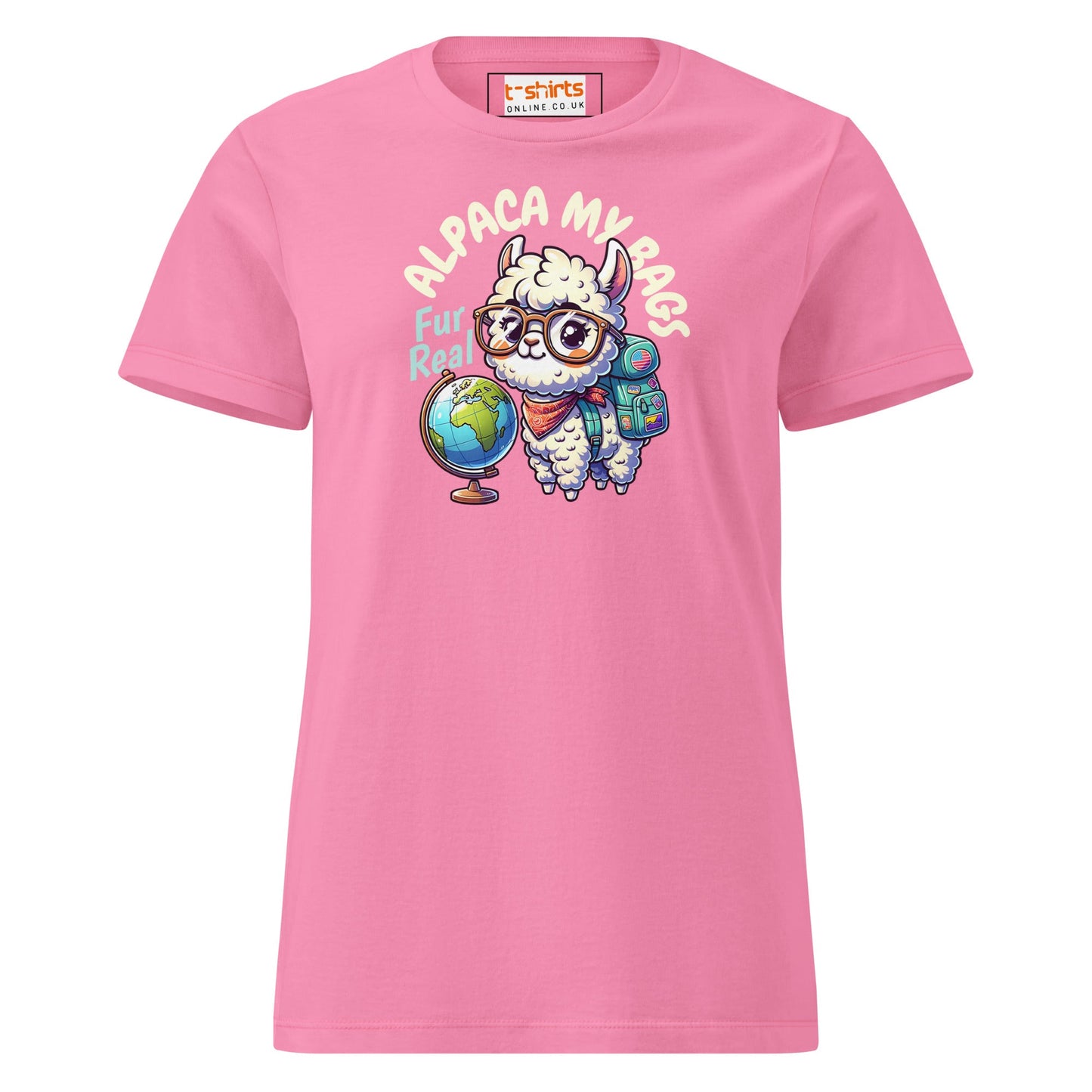 Alpaca My Bags T-Shirt | Women's Soft Semi - Fitted Tee - Azalea - T-Shirts Online