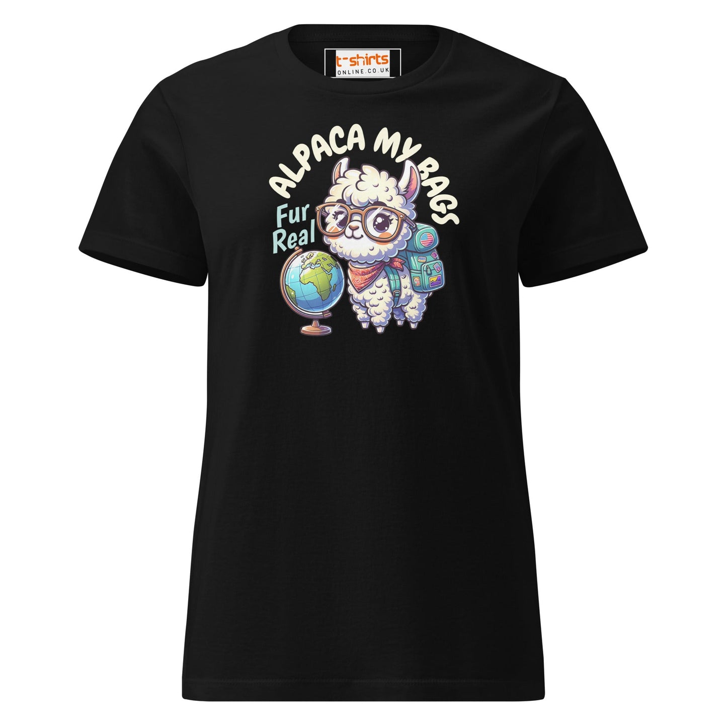 Alpaca My Bags T-Shirt | Women's Soft Semi - Fitted Tee - Black - T-Shirts Online