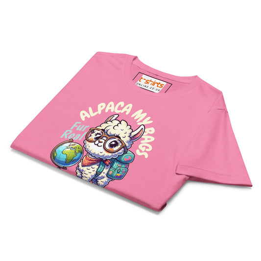 Alpaca My Bags T-Shirt | Women's Soft Semi - Fitted Tee - Black - T-Shirts Online