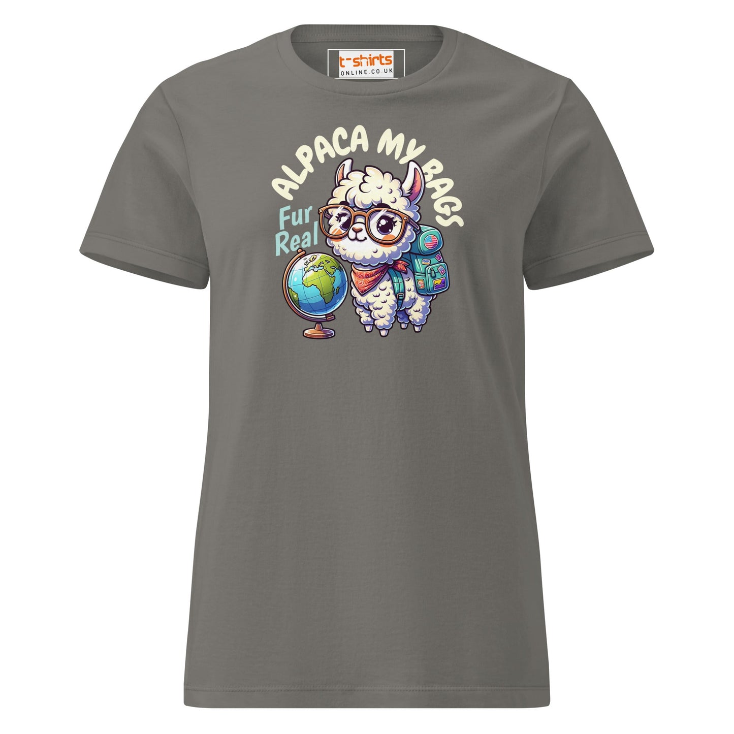 Alpaca My Bags T-Shirt | Women's Soft Semi - Fitted Tee - Charcoal - T-Shirts Online