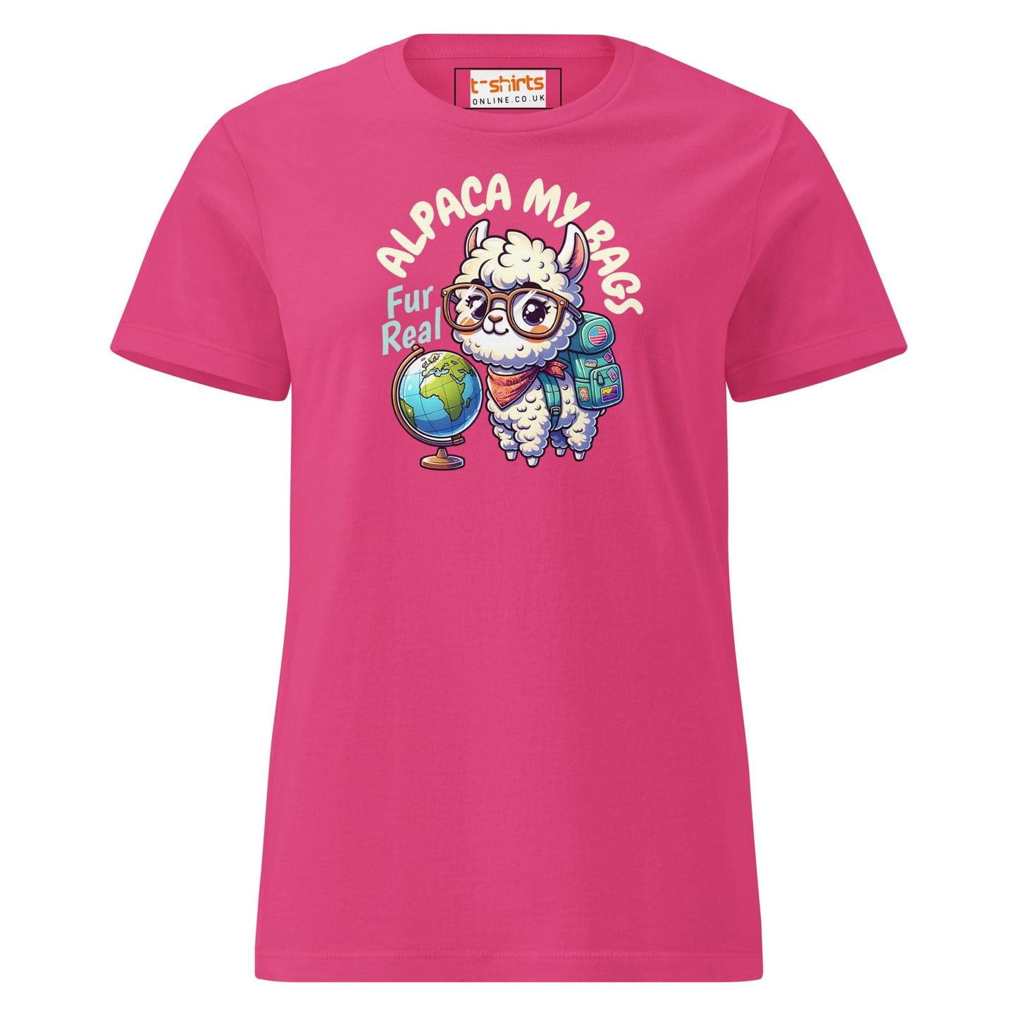 Alpaca My Bags T-Shirt | Women's Soft Semi - Fitted Tee - Heliconia - T-Shirts Online