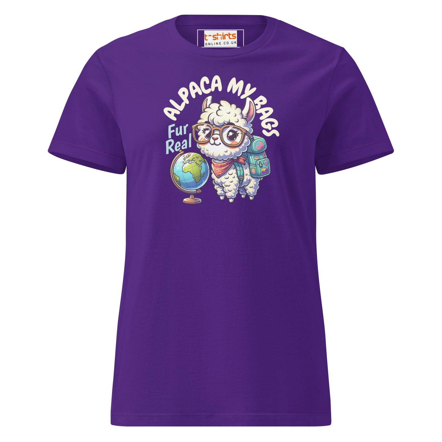 Alpaca My Bags T-Shirt | Women's Soft Semi - Fitted Tee - Purple - T-Shirts Online