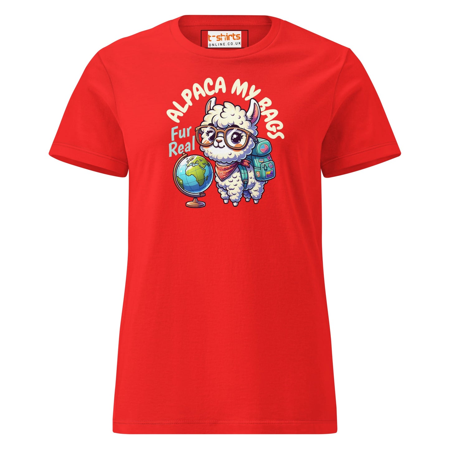 Alpaca My Bags T-Shirt | Women's Soft Semi - Fitted Tee - Red - T-Shirts Online