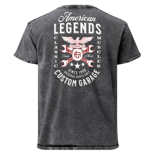 American Legends Denim T-Shirt | Men's Vintage Tee - Black - T-Shirts Online