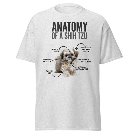 Anatomy of a Shih Tzu T-Shirt – Funny Dog Lover Tee - Ash - T-Shirts Online