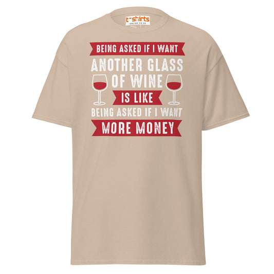Another Glass of Wine T-Shirt – Funny Drinking Tee - Sand - T-Shirts Online