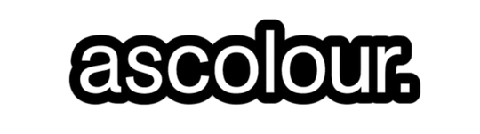 Black 'ascolour.' logo on a white background