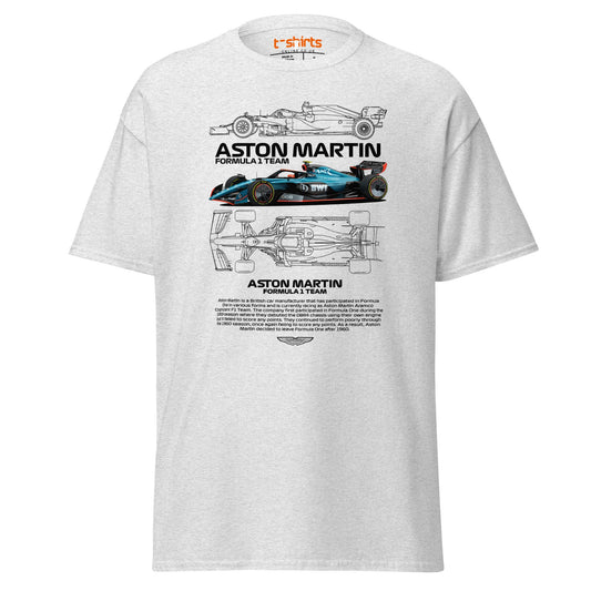 Aston Martin F1 Car T-Shirt | Racing Fan Tee - Ash - T-Shirts Online