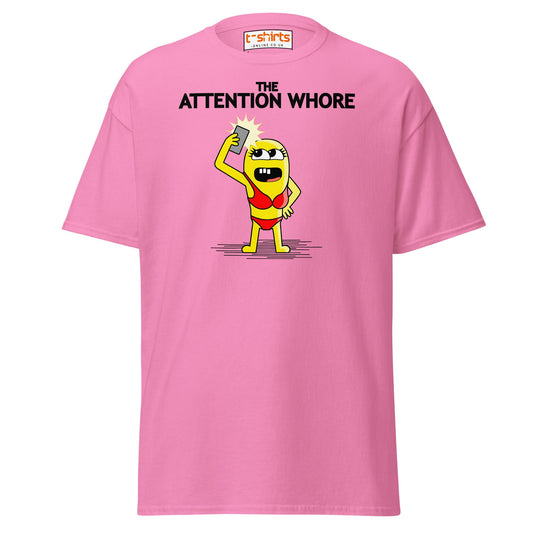 Attention Whore T-Shirt | Funny Cartoon Adult Humor Tee - Azalea - T-Shirts Online