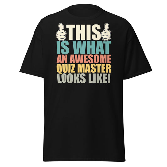 Awesome Quiz Master T-Shirt - Funny Trivia Host Tee - Black - T-Shirts Online