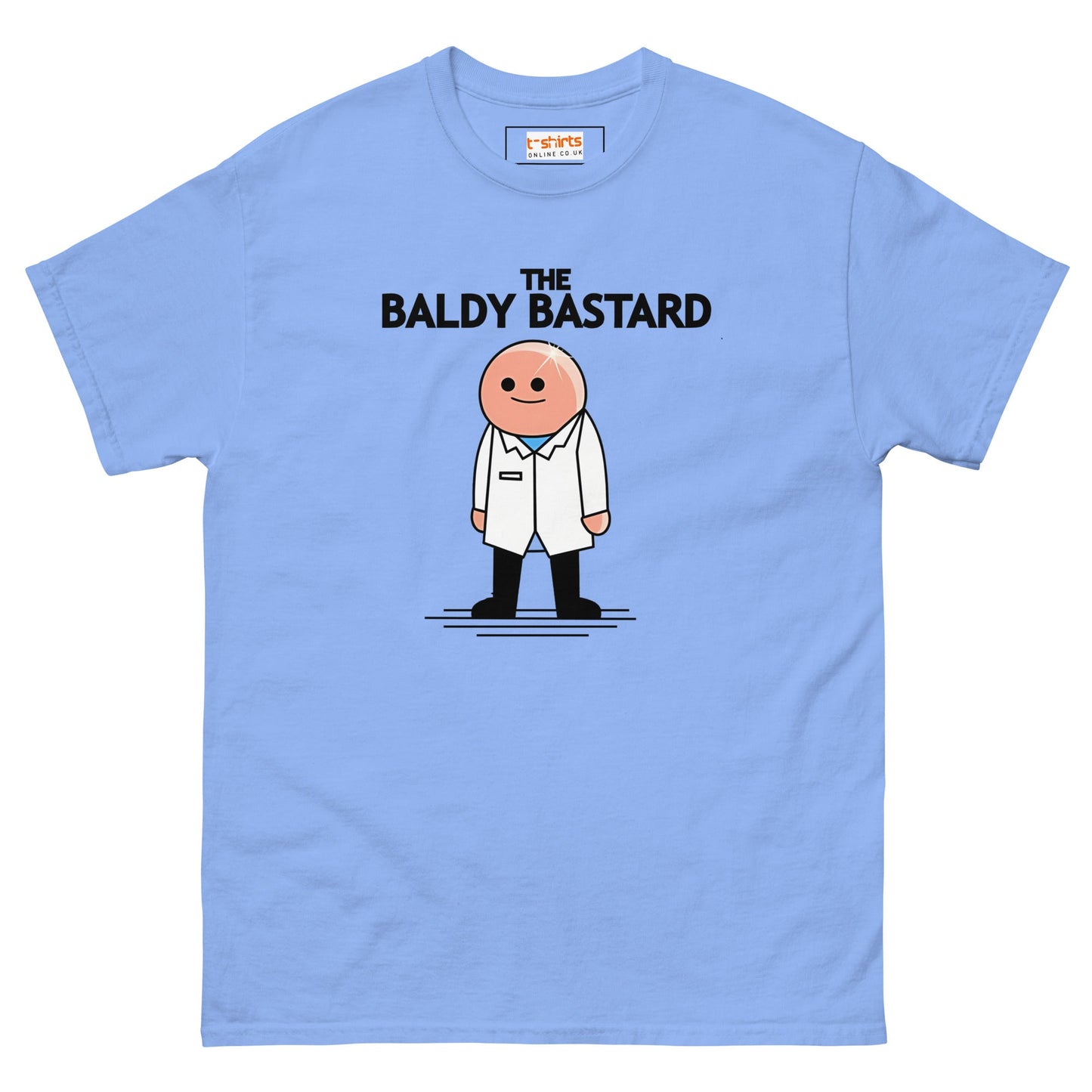 Baldy B#stard T-Shirt | Funny Mr Men Shirt - Carolina Blue - T-Shirts Online