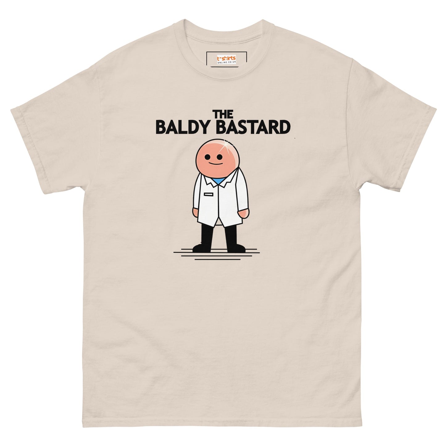 Baldy B#stard T-Shirt | Funny Mr Men Shirt - Natural - T-Shirts Online