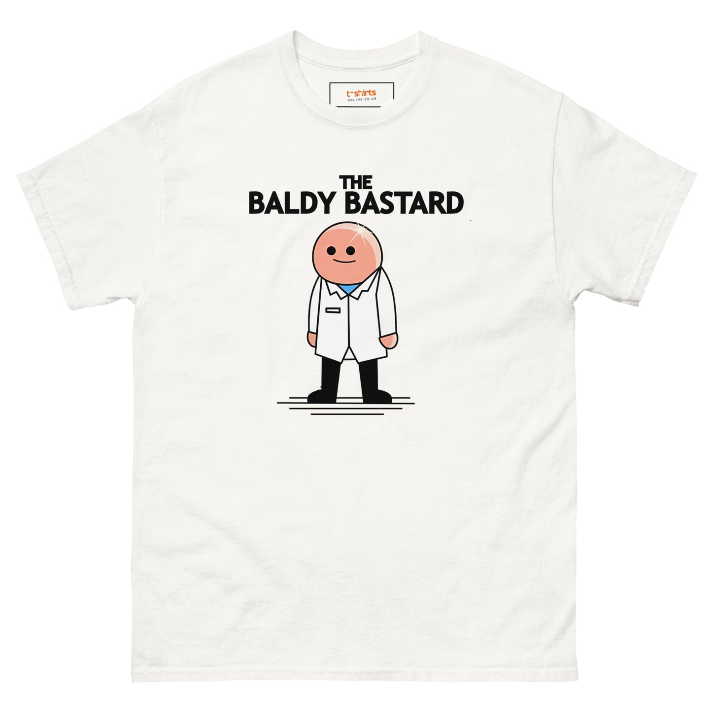 Baldy B#stard T-Shirt | Funny Mr Men Shirt - White - T-Shirts Online