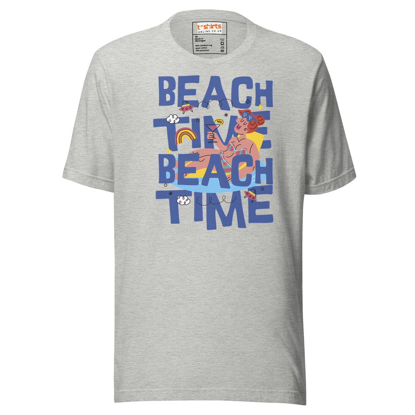 Beach Time T-Shirt | Summer Fun Tee - Athletic Heather - T-Shirts Online