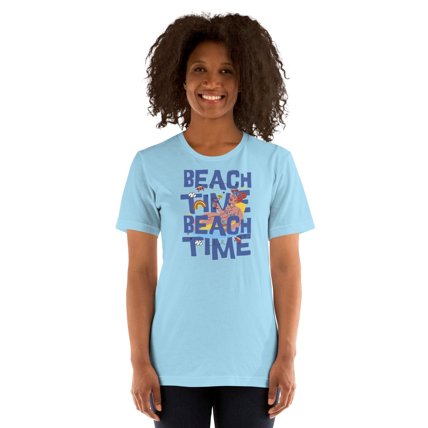 Beach Time T-Shirt | Summer Fun Tee - Black Heather - T-Shirts Online