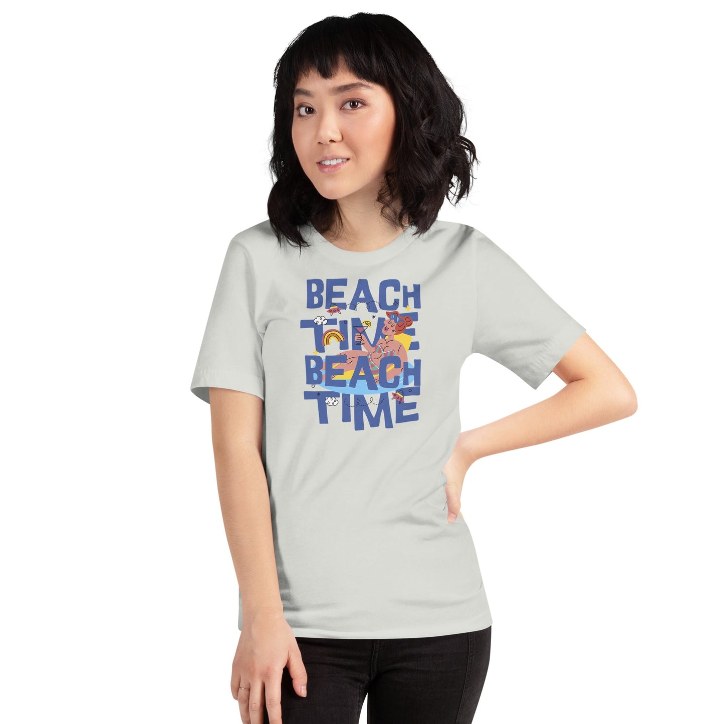 Beach Time T-Shirt | Summer Fun Tee - Black Heather - T-Shirts Online