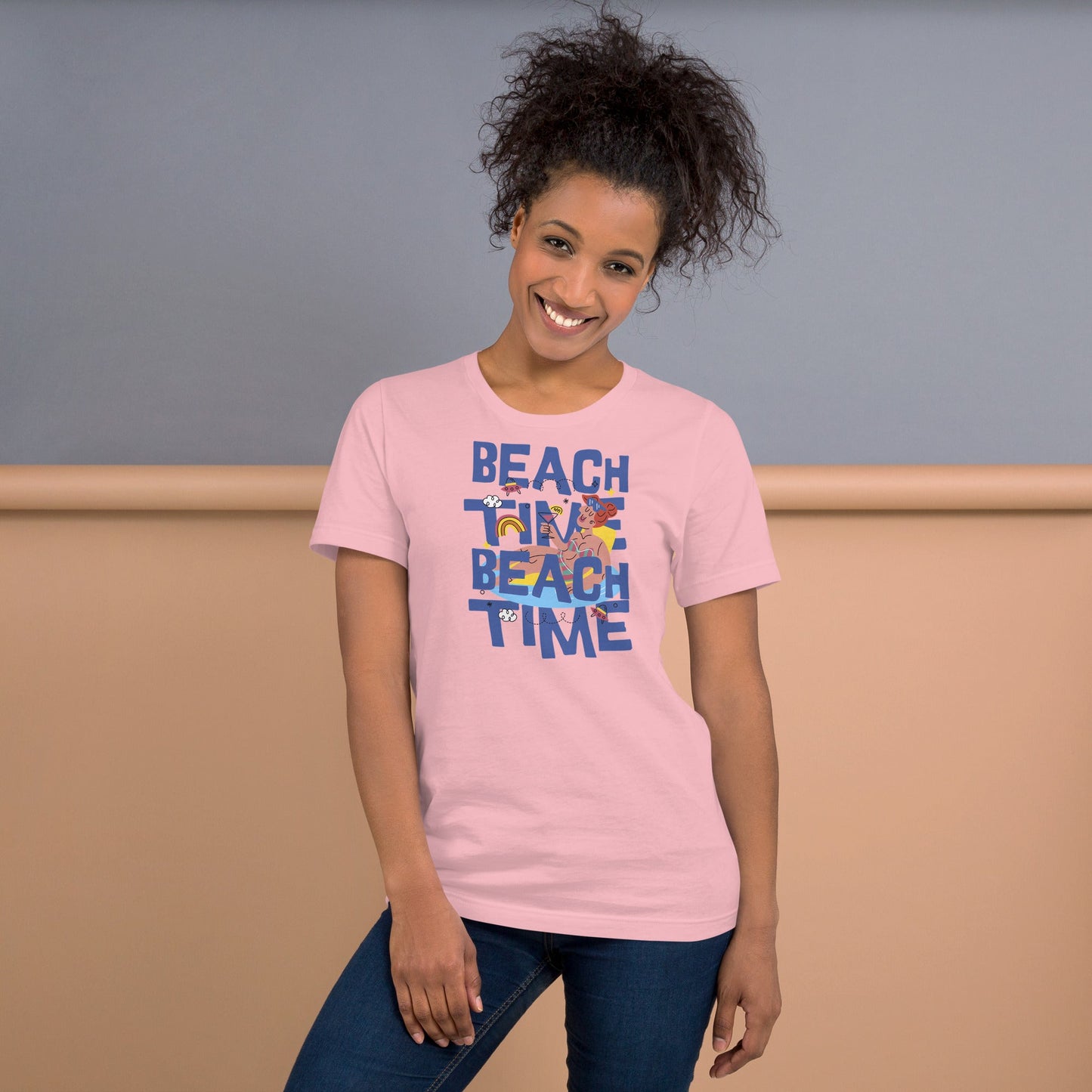 Beach Time T-Shirt | Summer Fun Tee - Black Heather - T-Shirts Online