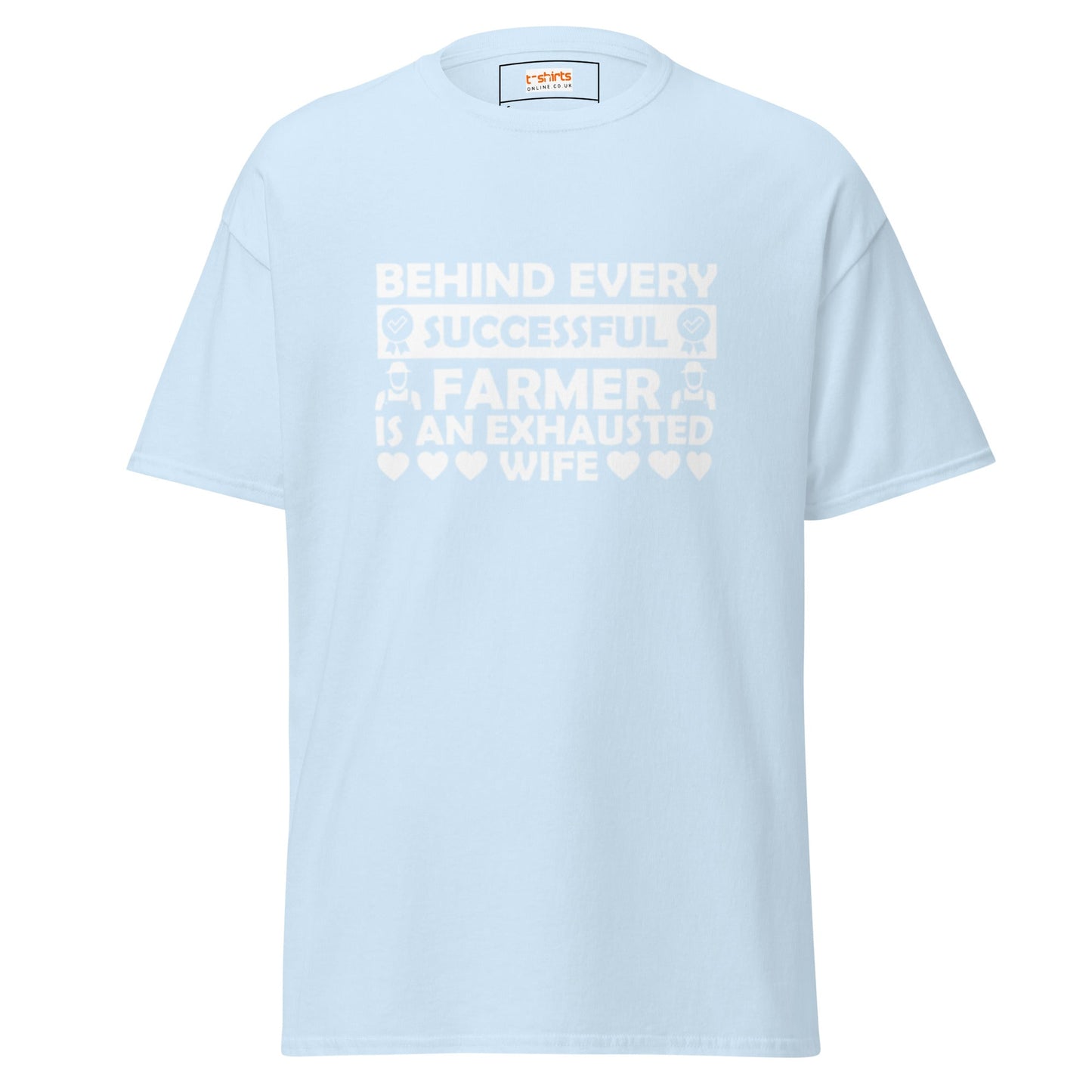 Behind Every Farmer | Farmer T-Shirt - Light Blue - T-Shirts Online