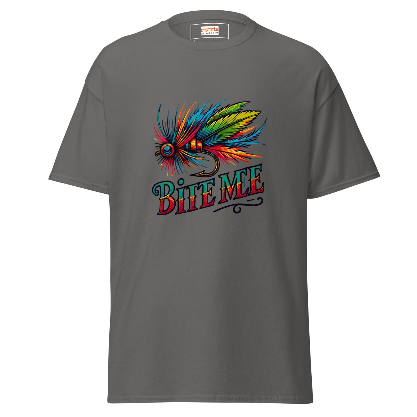 Bite Me | Fishing T-Shirt - Charcoal - T-Shirts Online