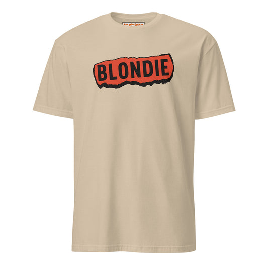 Blondie Rock Band Ripped Logo T-Shirt - Sand - T-Shirts Online