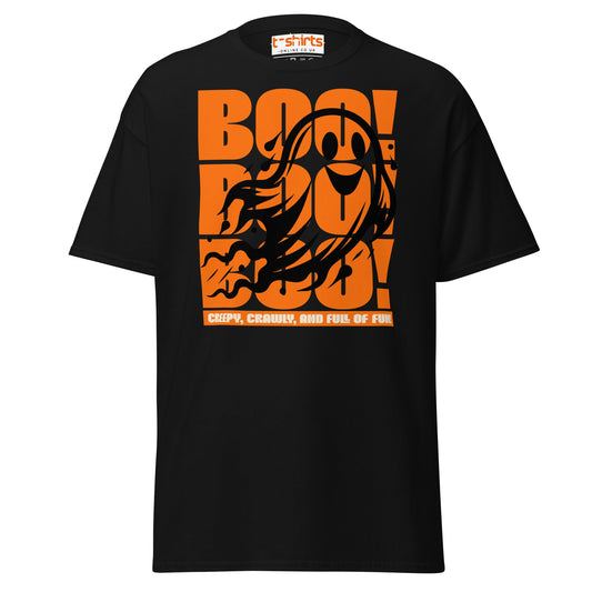 BOO! Ghost Halloween T-Shirt - Black - T-Shirts Online